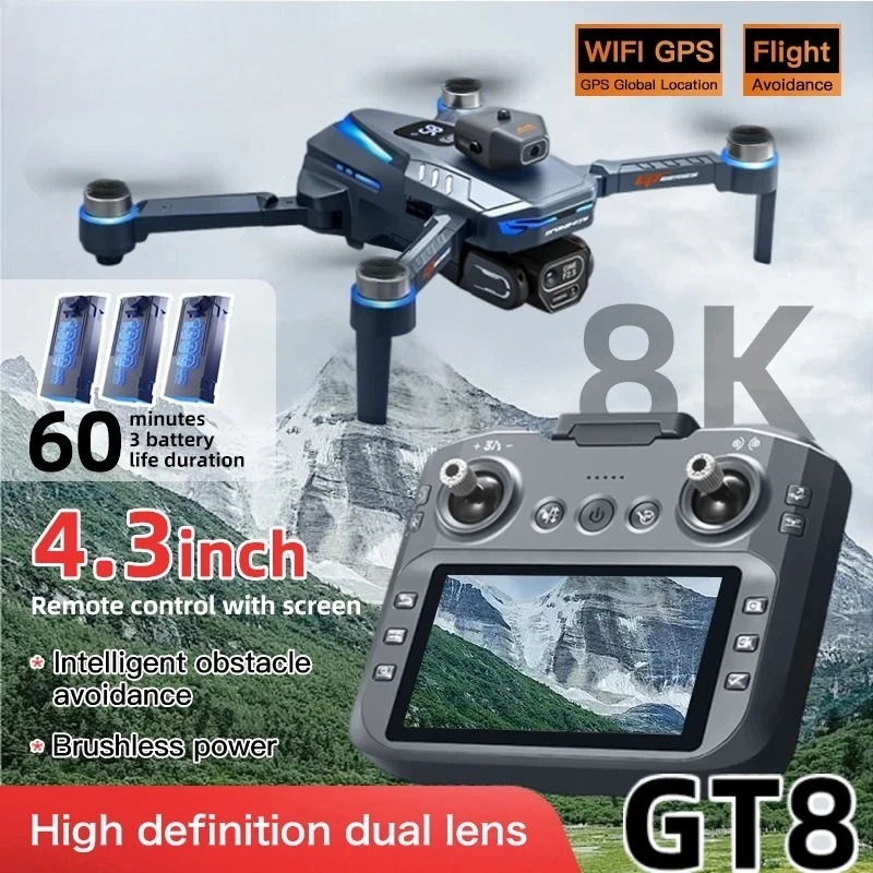 Rc Hobby China - Original GT8 Drone 8K Professional Dual
